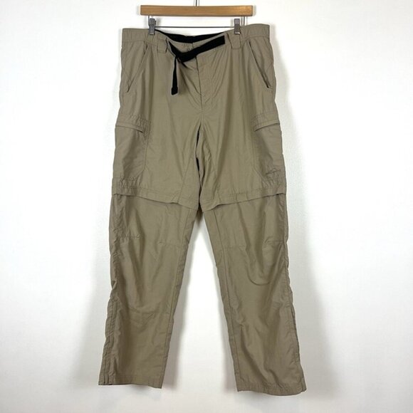 Eddie Bauer Other - Eddie Bauer Travex Convertible Pants Mens XL x 34 Beige Belted Nylon‎ Hiking
